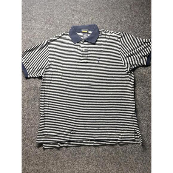 Nautica XL Polo Shirt Mens Striped Collared Classic Fit Short Sleeve - Picture 1 of 5